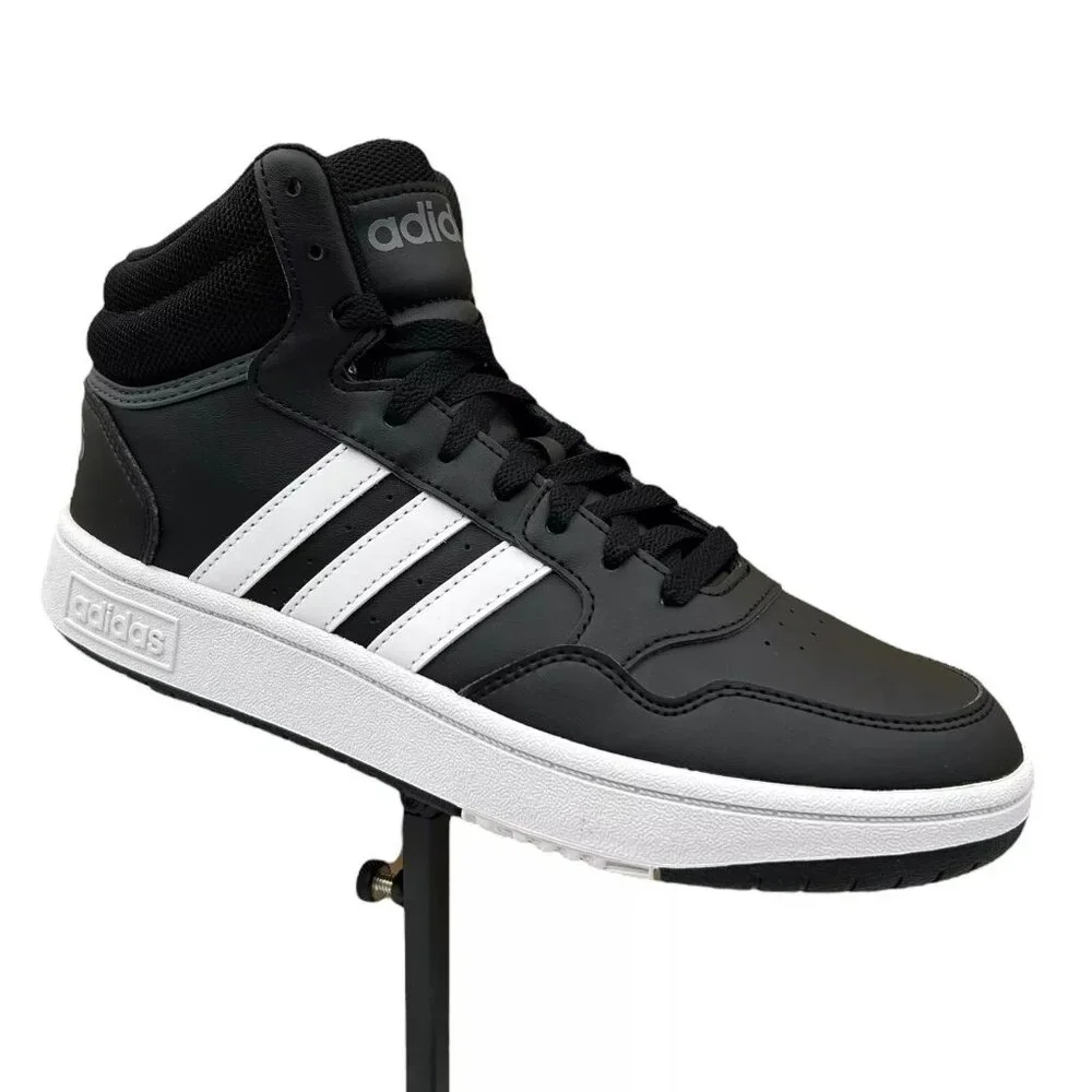 Adidas Hoops 3.0 Mid Top Youth Boys/Girls Basketball Sneaker Size 4‎ Black/White